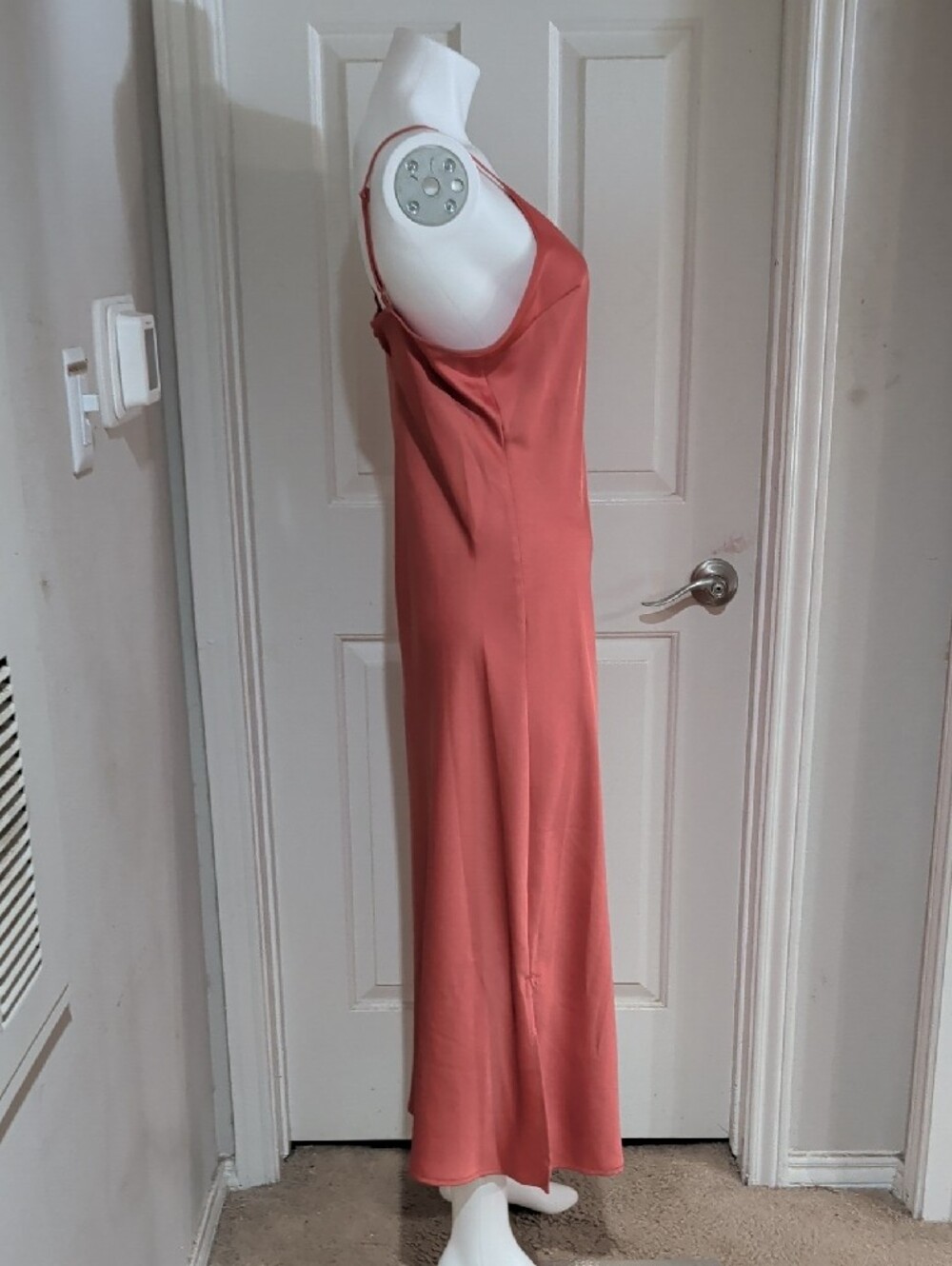 a new day Satin Coral Pink Slip Dress With Adjustable Straps Women's Large - Picture 4 of 7
